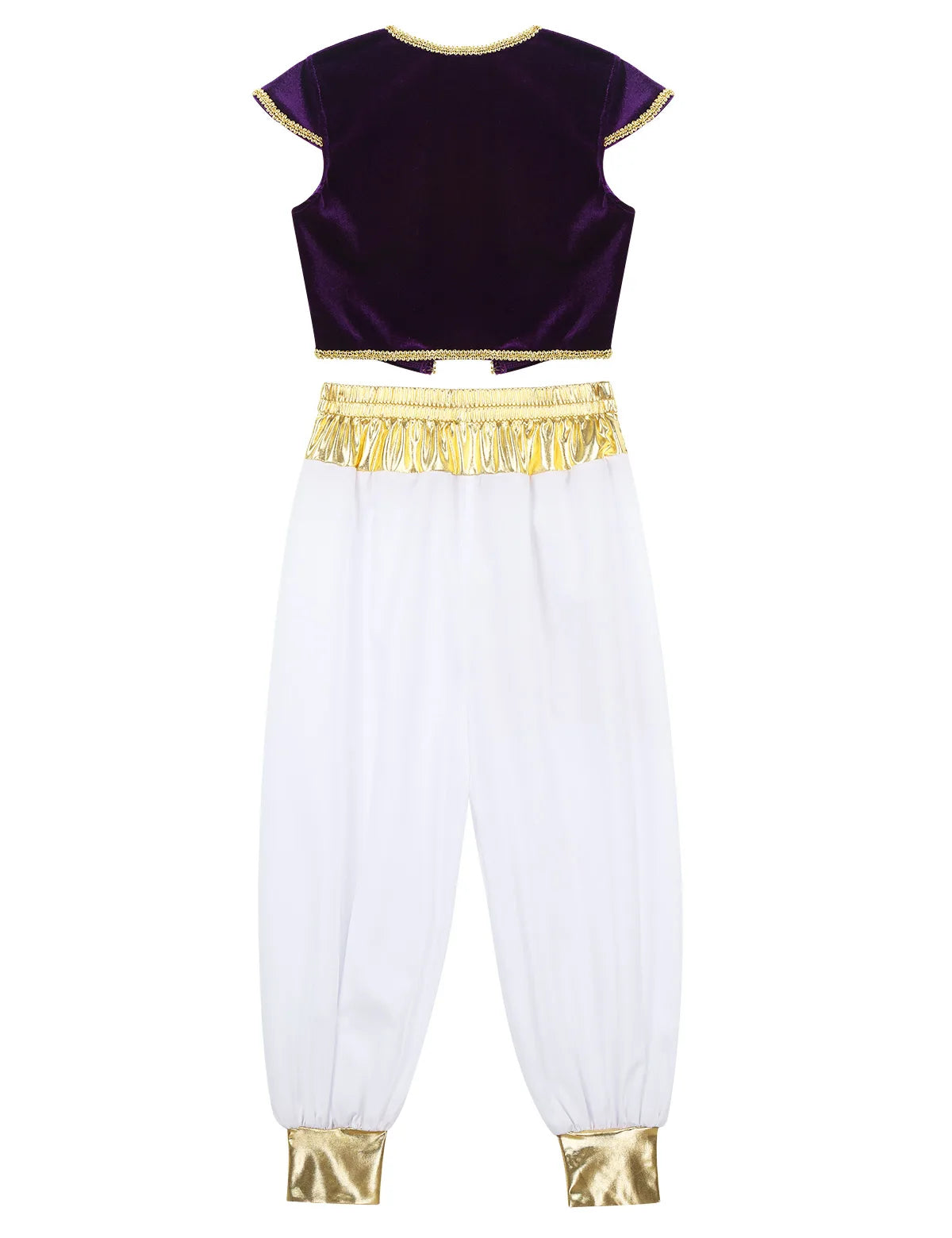 Boys Mythical Prince Aladin Carnival Cosplay Outfit Halloween Party Arabian Prince Role Play Waistcoat Vest Top+Belted Pants