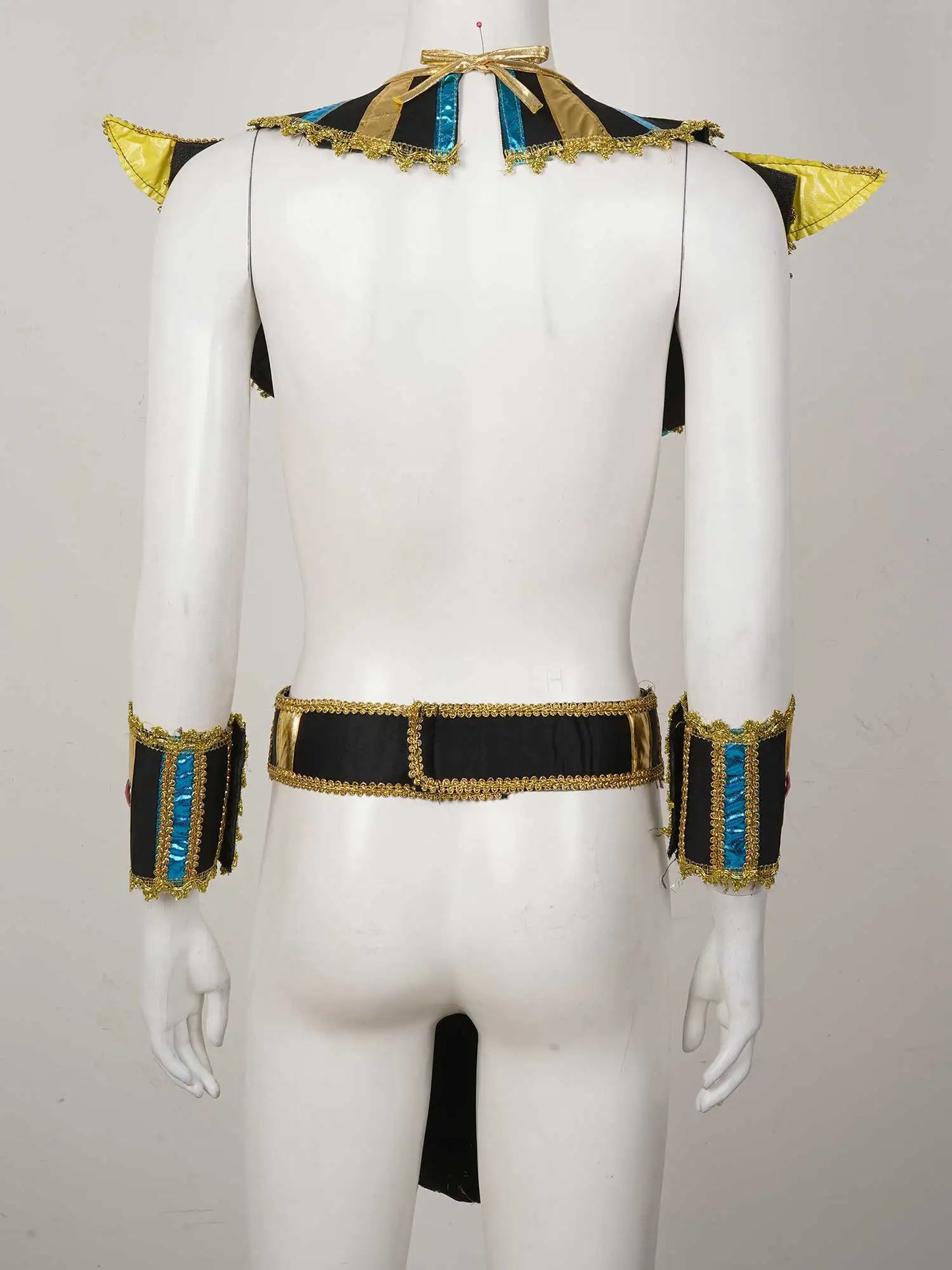 Women Men Egyptian Pharaoh Priest Cosplay Costume Egypt King Clothes Cleopatra Queen Belt Collar Cane Costume Accessories