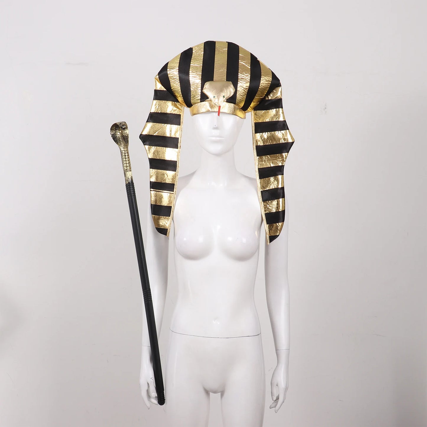 Egyptian Pharaoh Priest Costume Accessories Adult Cleopatra Queen Belt Collar Cane Hat Set Women Men Cosplay Egypt King Clothing