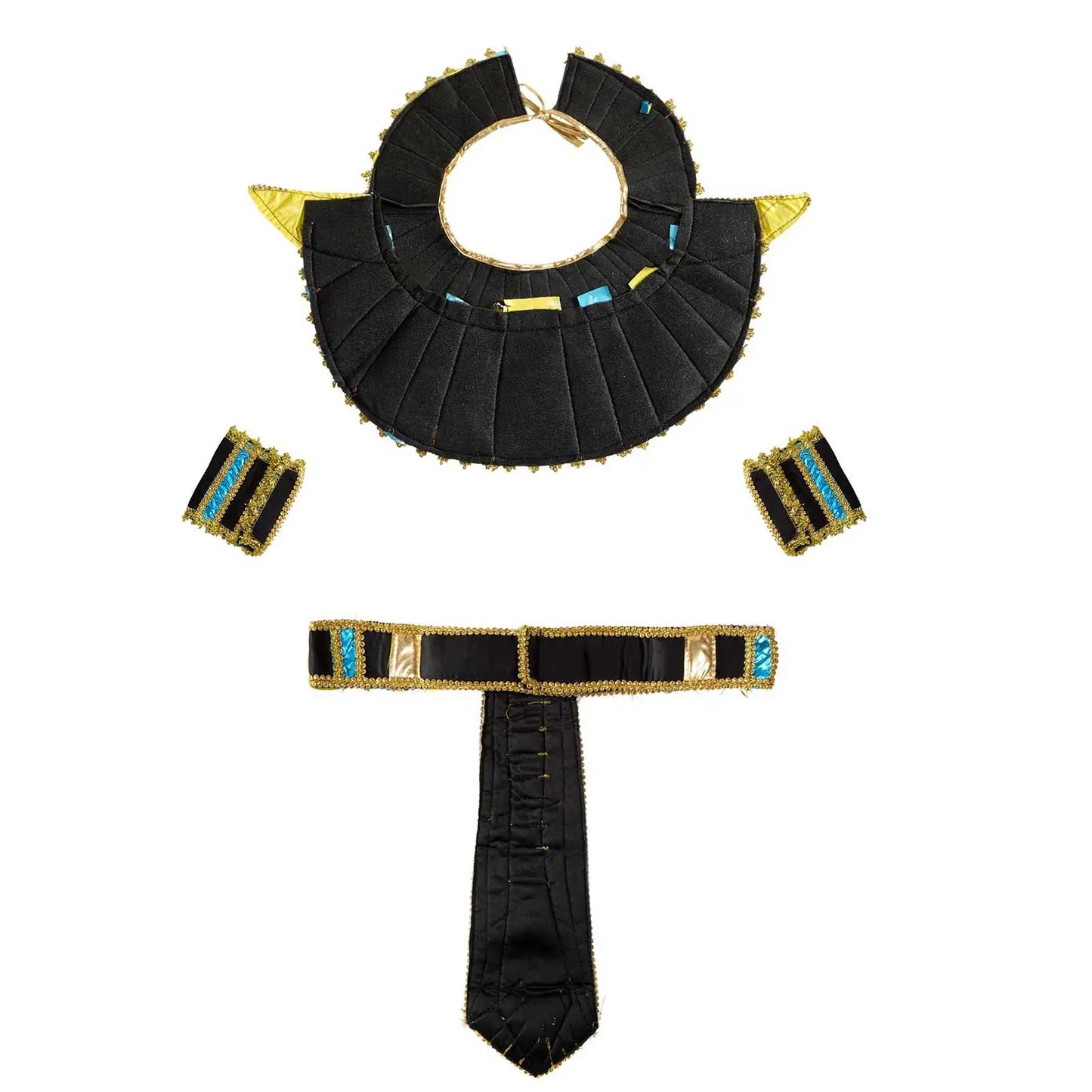 Egyptian Pharaoh Priest Costume Accessories Adult Cleopatra Queen Belt Collar Cane Hat Set Women Men Cosplay Egypt King Clothing