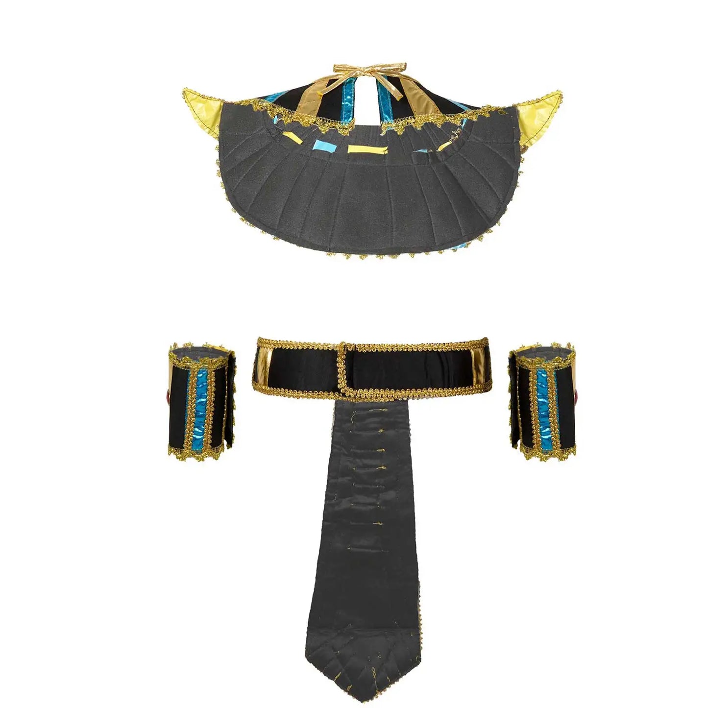 Egyptian Pharaoh Priest Costume Accessories Adult Cleopatra Queen Belt Collar Cane Hat Set Women Men Cosplay Egypt King Clothing