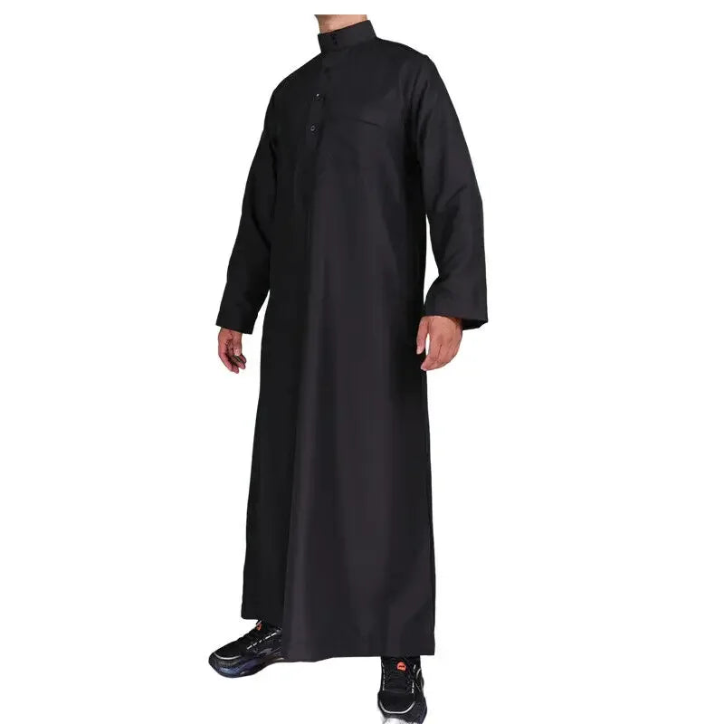 Islamic Kaftan Ramadan Eid Muslim Man Prayer Dress Jubba Thobe Turkey Long Sleeve Robe Dubai Abaya Arab Men Clothes Middle East