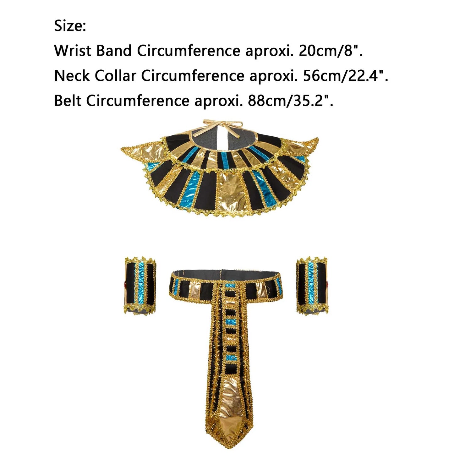 Egyptian Pharaoh Priest Costume Accessories Adult Cleopatra Queen Belt Collar Cane Hat Set Women Men Cosplay Egypt King Clothing