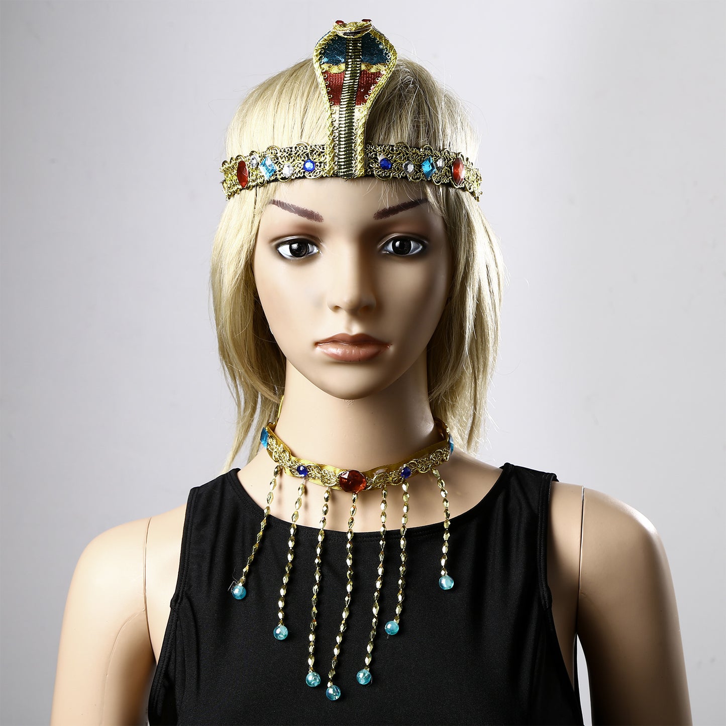 Men Women Ancient Rome Pharaoh Cosplay Costume Collar Arm Sleeves Belt Set for Halloween Egyptian Cleopatra Roleplay Accessories