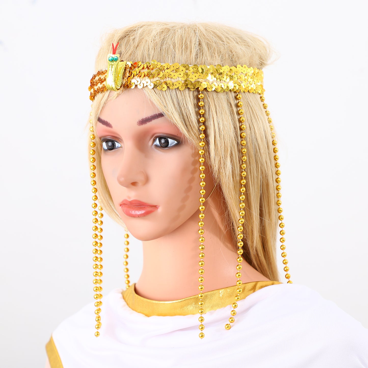 Men Women Ancient Rome Pharaoh Cosplay Costume Collar Arm Sleeves Belt Set for Halloween Egyptian Cleopatra Roleplay Accessories