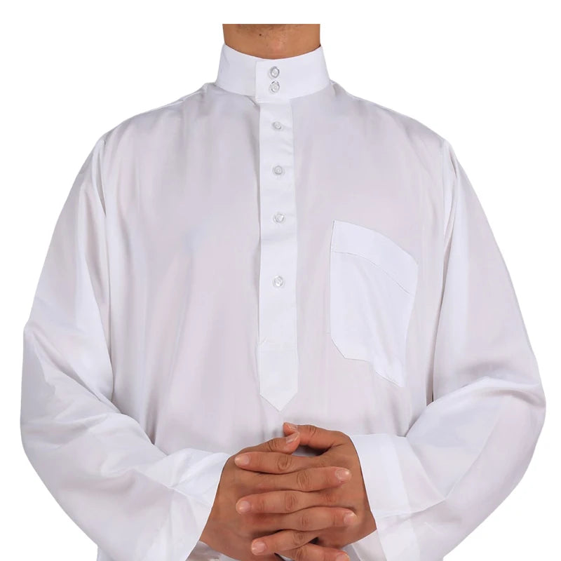 Islamic Kaftan Ramadan Eid Muslim Man Prayer Dress Jubba Thobe Turkey Long Sleeve Robe Dubai Abaya Arab Men Clothes Middle East