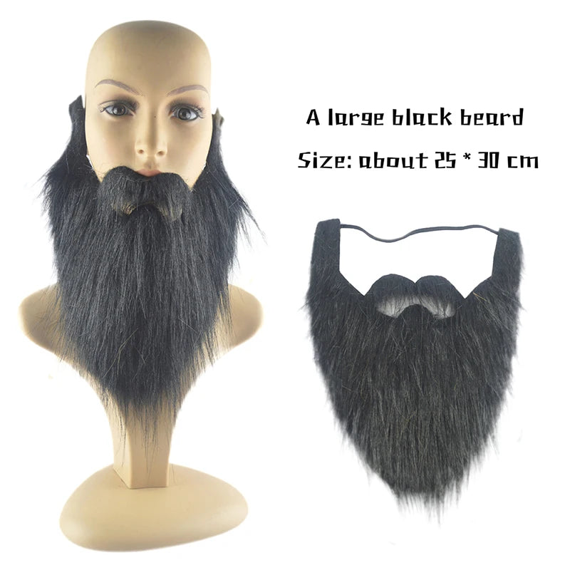 DIY Fancy Dress Fake Beard Long Fluff Beards Cosplay Costume Props Santa Claus Beard Eyebrows Mustache Christmas Party Suppl