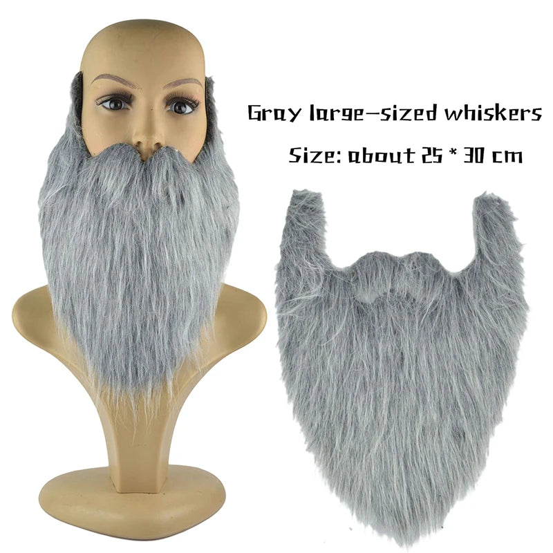 DIY Fancy Dress Fake Beard Long Fluff Beards Cosplay Costume Props Santa Claus Beard Eyebrows Mustache Christmas Party Suppl