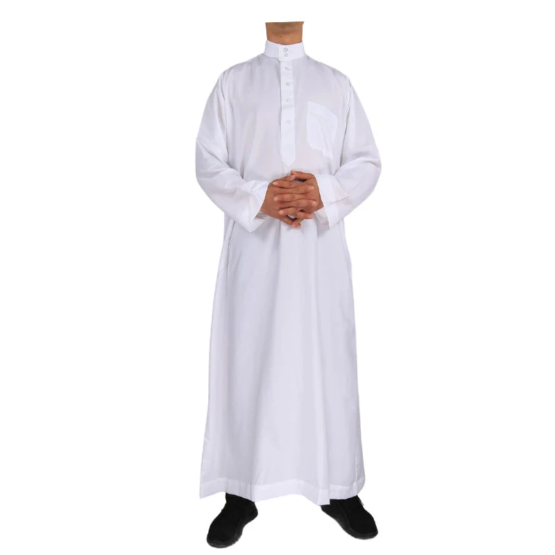 Islamic Kaftan Ramadan Eid Muslim Man Prayer Dress Jubba Thobe Turkey Long Sleeve Robe Dubai Abaya Arab Men Clothes Middle East