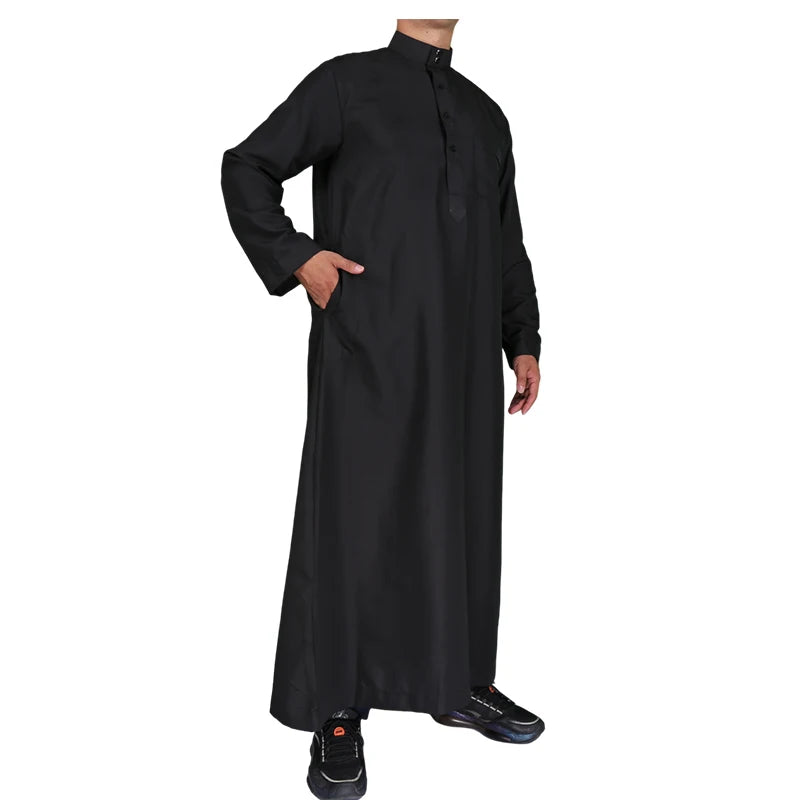 Islamic Kaftan Ramadan Eid Muslim Man Prayer Dress Jubba Thobe Turkey Long Sleeve Robe Dubai Abaya Arab Men Clothes Middle East