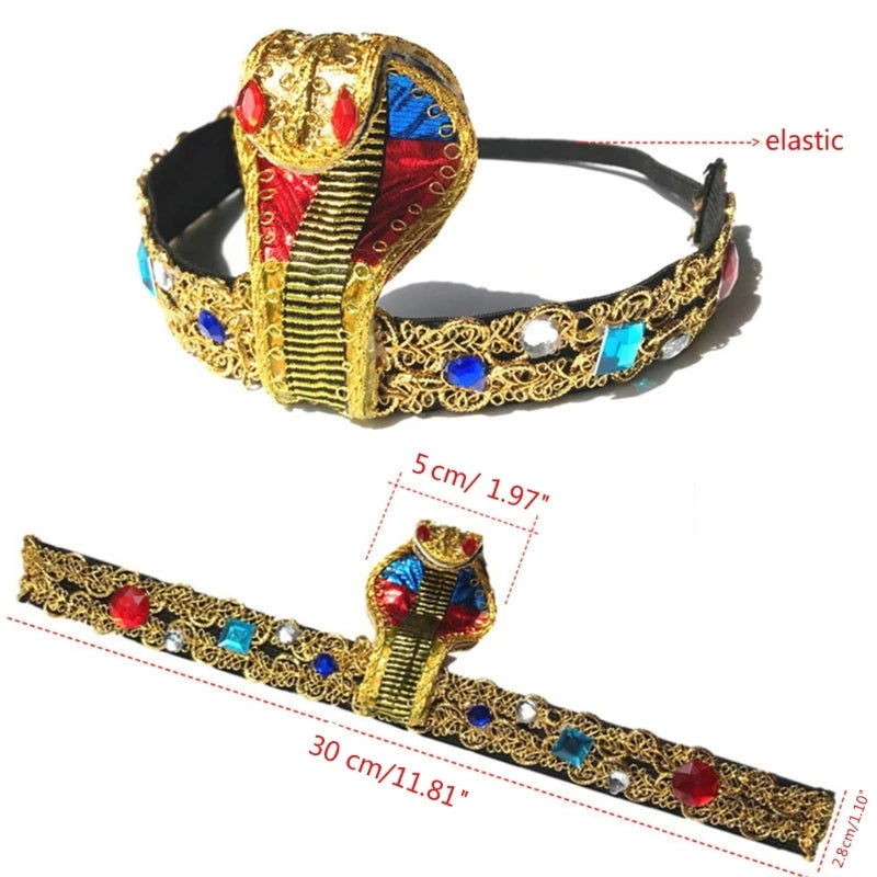 Cosplay Egyptian Headband Golden Color Snake Hairbands Party Hair Decors