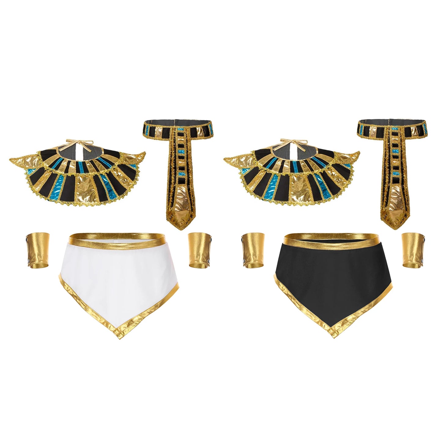 Mens Egyptian Halloween Cosplay Costumes Theme Party Warrior Role Play Outfit Sexy Irregular Hem Skirt with Cuffs Collar Belt