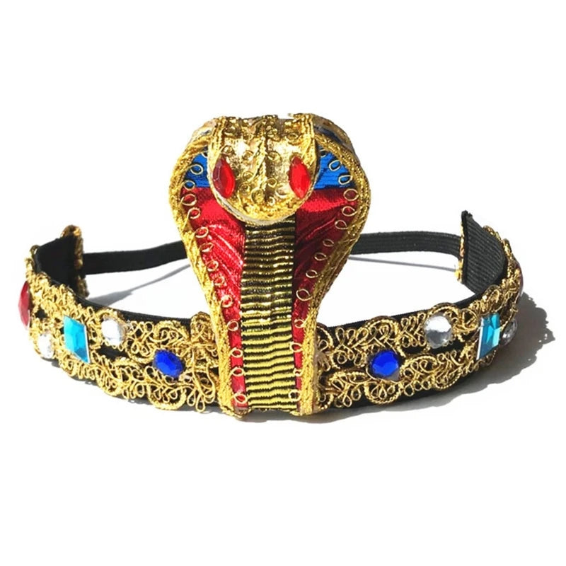 Cosplay Egyptian Headband Golden Color Snake Hairbands Rave Party Hair Decors