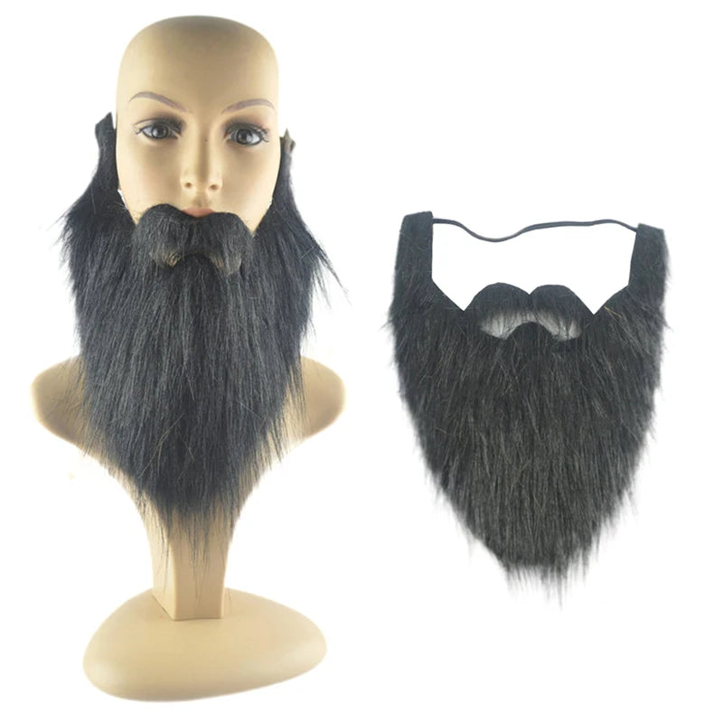 DIY Fancy Dress Fake Beard Long Fluff Beards Cosplay Costume Props Santa Claus Beard Eyebrows Mustache Christmas Party Suppl