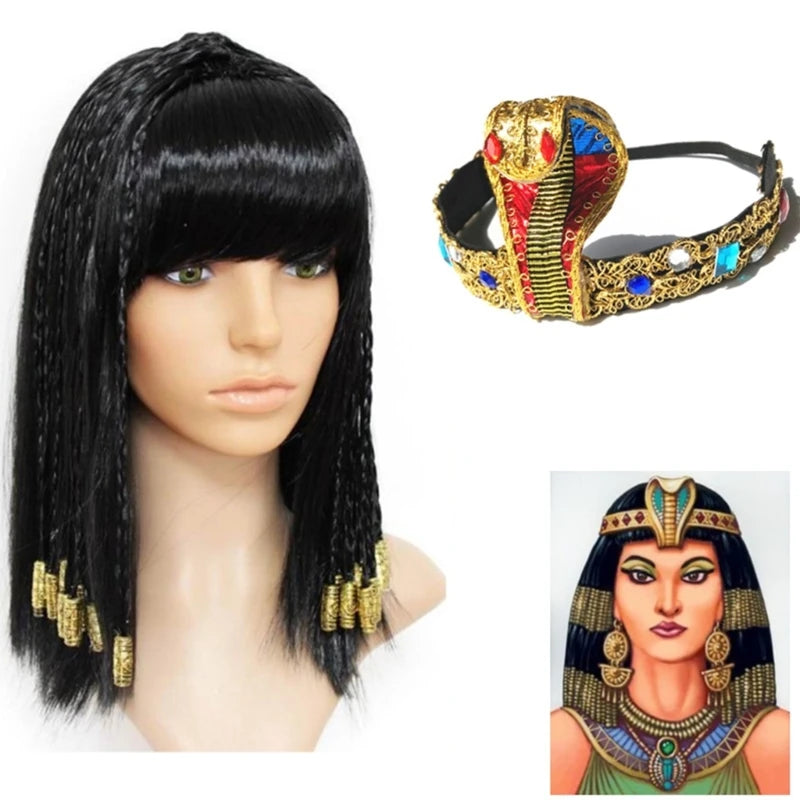 Cosplay Egyptian Headband Golden Color Snake Hairbands Rave Party Hair Decors