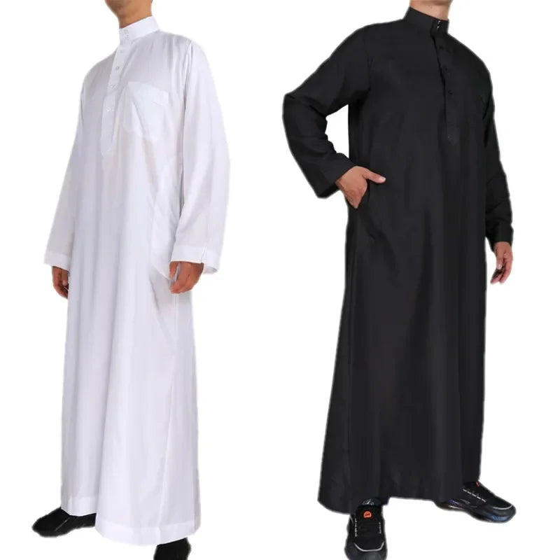 Islamic Kaftan Ramadan Eid Muslim Man Prayer Dress Jubba Thobe Turkey Long Sleeve Robe Dubai Abaya Arab Men Clothes Middle East