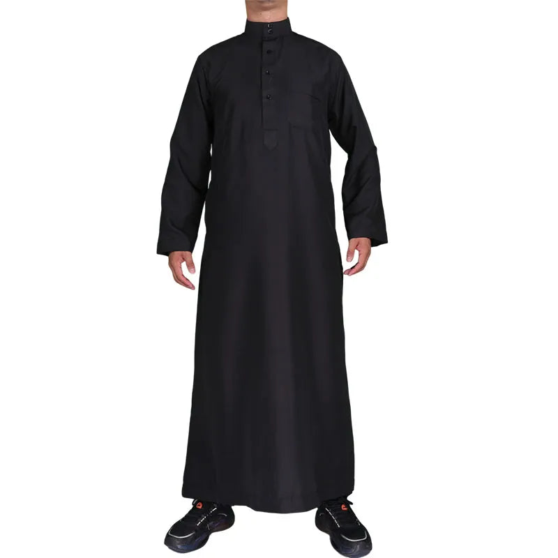 Islamic Kaftan Ramadan Eid Muslim Man Prayer Dress Jubba Thobe Turkey Long Sleeve Robe Dubai Abaya Arab Men Clothes Middle East