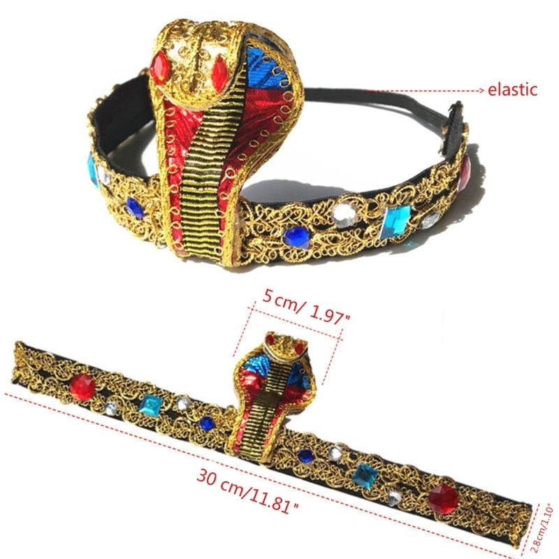 Cleopatra Snake Shape Egyptian Headband Punk Hairband Carnivals Hair Decors