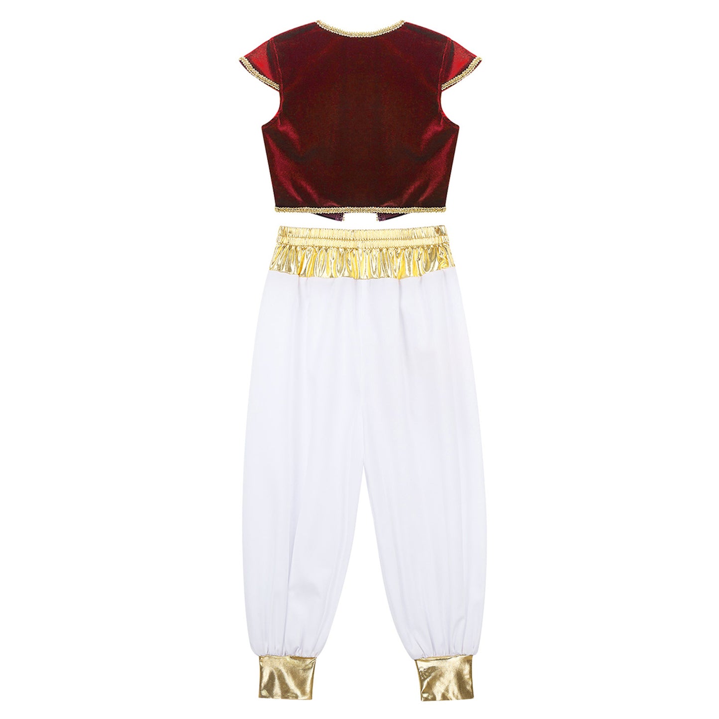 Boys Mythical Prince Aladin Carnival Cosplay Outfit Halloween Party Arabian Prince Role Play Waistcoat Vest Top+Belted Pants