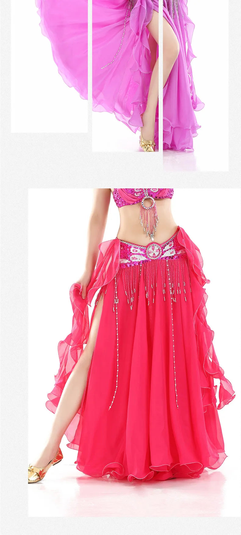 belly dance wear oriental arabic egyptian costume outfit Tulle gypsy skirt chiffon (Without Belt) woman arab indian Dancewear