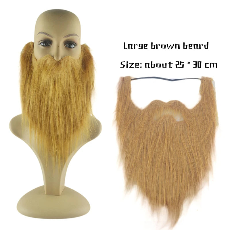 DIY Fancy Dress Fake Beard Long Fluff Beards Cosplay Costume Props Santa Claus Beard Eyebrows Mustache Christmas Party Suppl