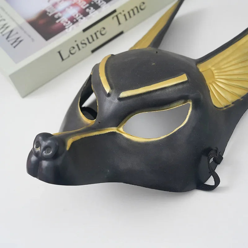 Ancient Egyptian Anubis Cosplay Face Mask Wolf Head Helmet Costume Party Show Prop Halloween Fancy Dress Ball Toy