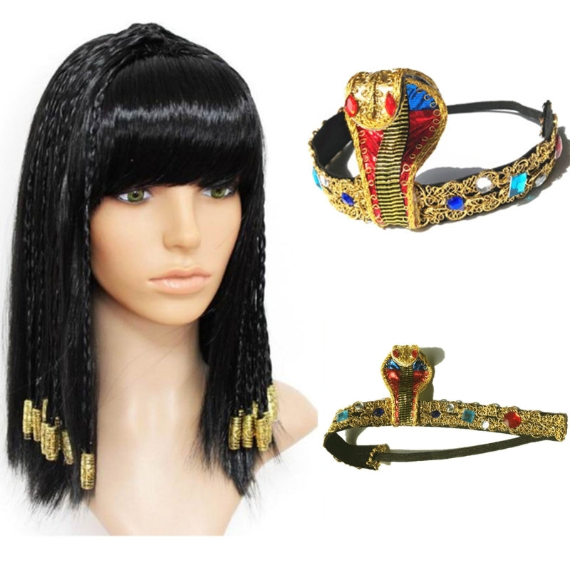 Cosplay Egyptian Headband Golden Color Snake Hairbands Rave Party Hair Decors