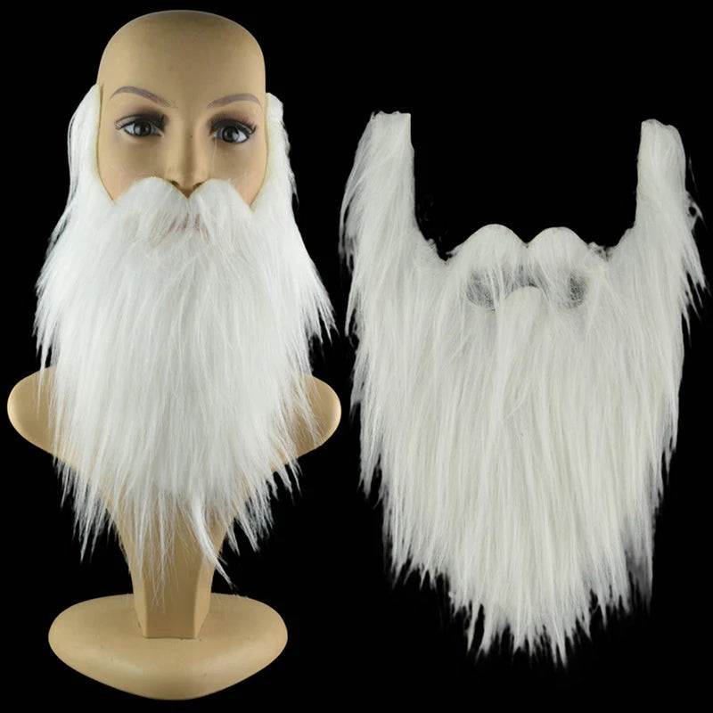 DIY Fancy Dress Fake Beard Long Fluff Beards Cosplay Costume Props Santa Claus Beard Eyebrows Mustache Christmas Party Suppl