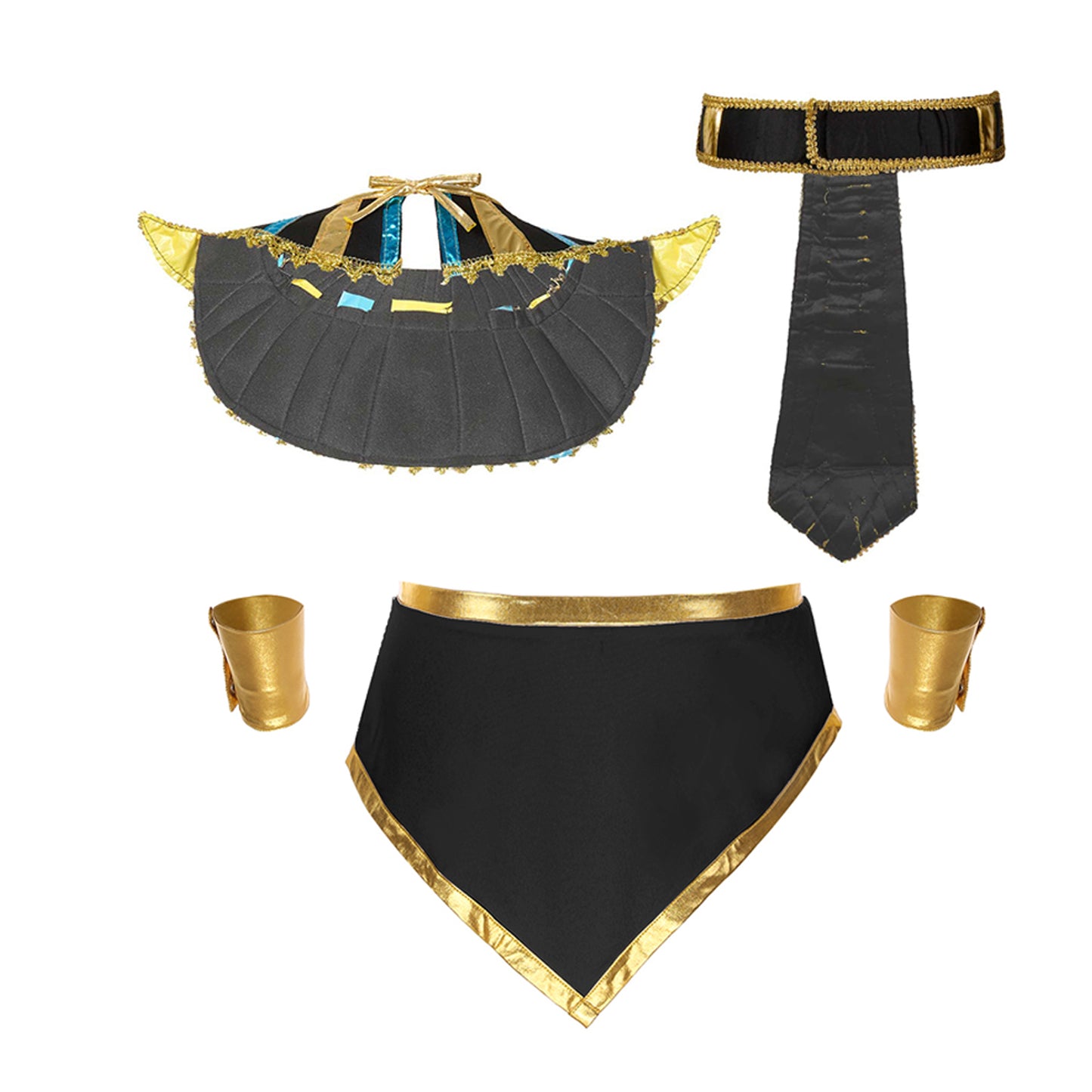 Mens Egyptian Halloween Cosplay Costumes Theme Party Warrior Role Play Outfit Sexy Irregular Hem Skirt with Cuffs Collar Belt