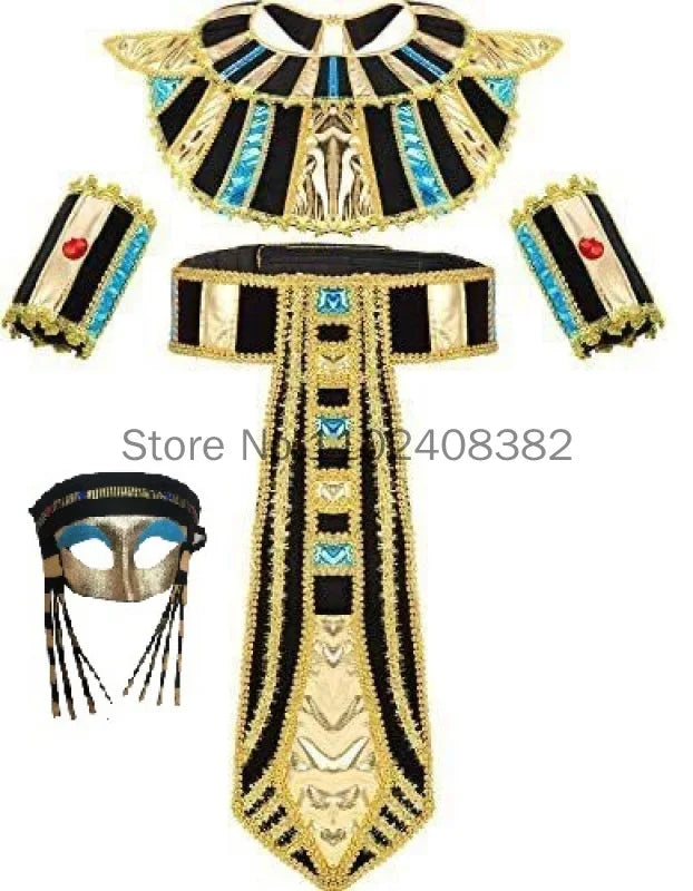 Cleopatra Jewelry Headband Snake Headpiece Adult Belt Collar Hat Set Halloween 4 Pieces Women's Egyptian Costume Accessories