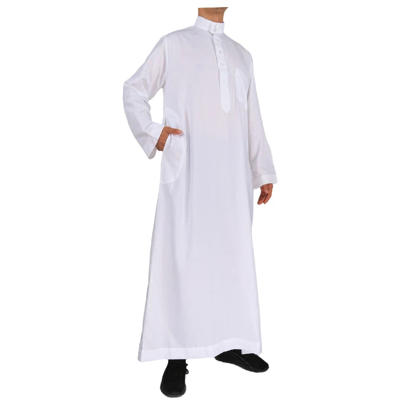 Islamic Kaftan Ramadan Eid Muslim Man Prayer Dress Jubba Thobe Turkey Long Sleeve Robe Dubai Abaya Arab Men Clothes Middle East