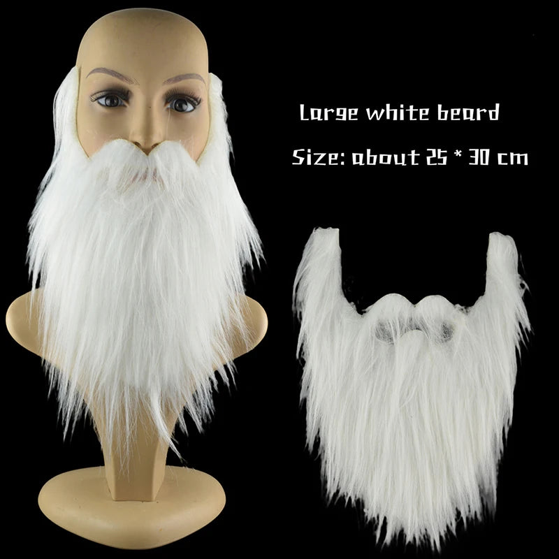 DIY Fancy Dress Fake Beard Long Fluff Beards Cosplay Costume Props Santa Claus Beard Eyebrows Mustache Christmas Party Suppl